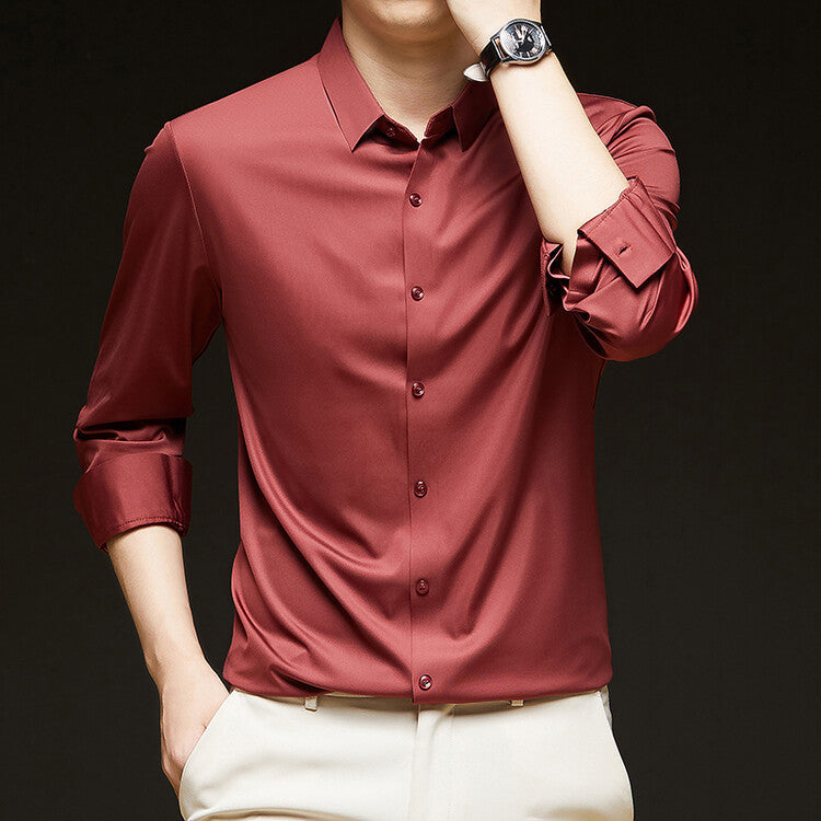The Everyday Slim Dress Shirt in Brick Red