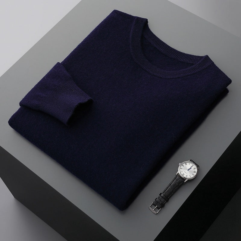 The Cashmere-Feel Crewneck in Navy