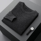 The Cashmere-Feel Crewneck in Charcoal Gray