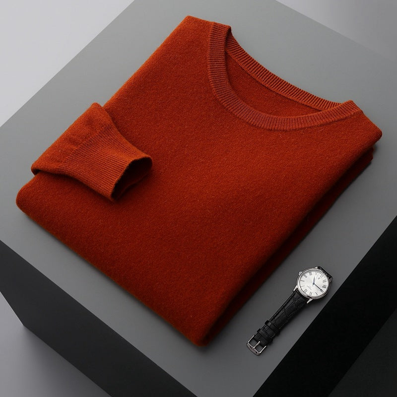 The Cashmere-Feel Crewneck in Rust