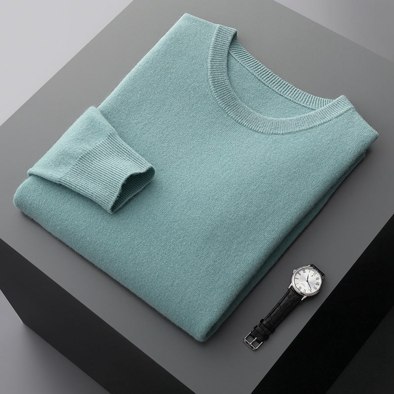 The Cashmere-Feel Crewneck in Mint Teal