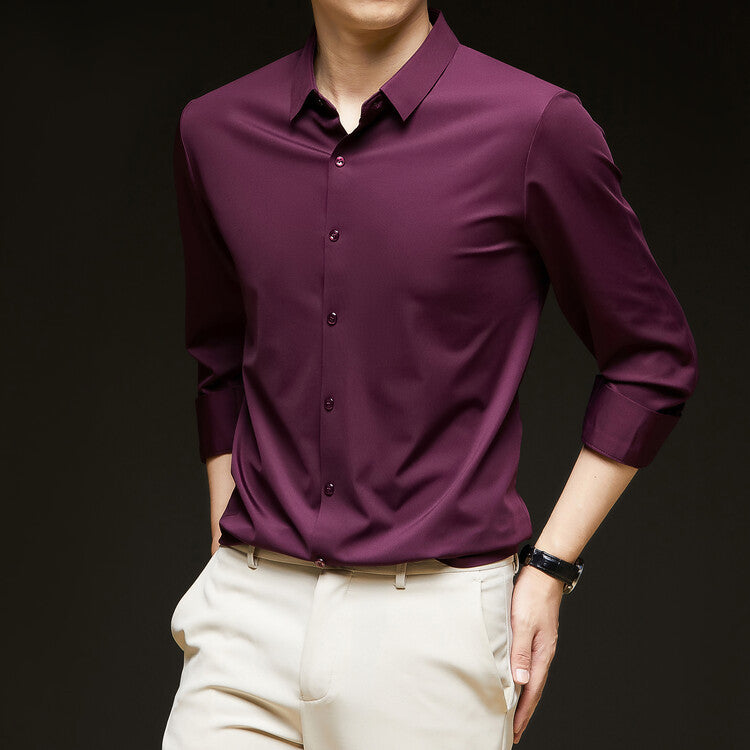 The Everyday Slim Dress Shirt in Burgundy