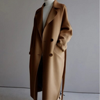 The Belted Long Wrap Coat in Camel