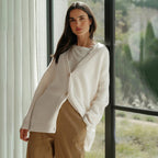 The Oversized V-Neck Cardigan in Ivory