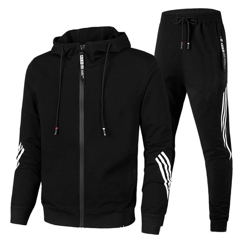 The Zip Hoodie Tracksuit Set in Black